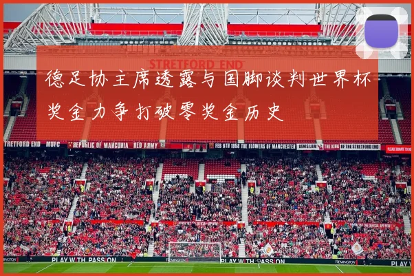 德足协主席透露与国脚谈判世界杯奖金力争打破零奖金历史
